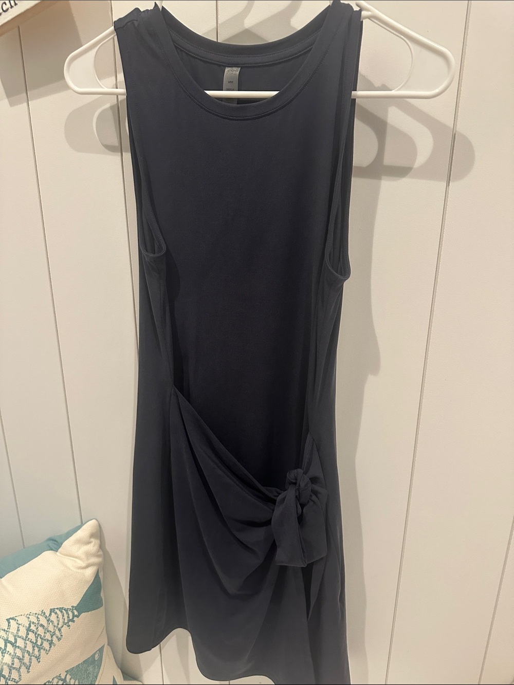 Beyond Yoga Sleeveless Midi Dress with Side Knot - Black